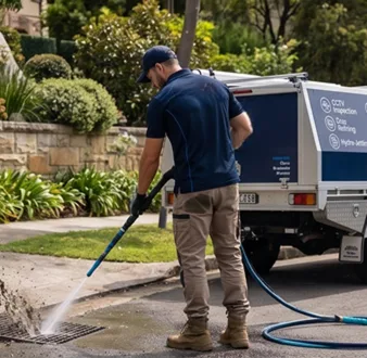 Plumber tracing a drain smell in Carlingford